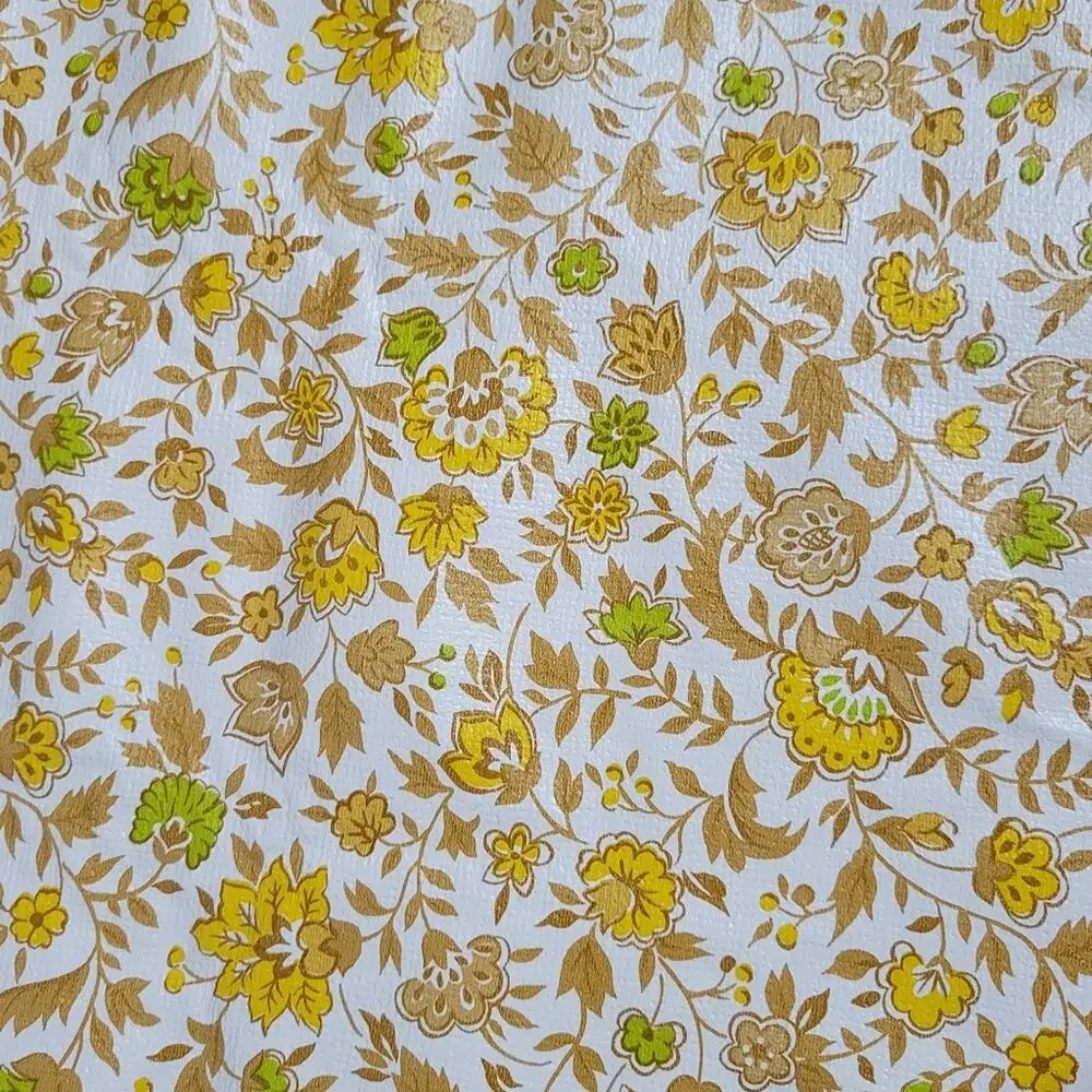 Vintage 70s Orange/Yellow/Green Floral Roll of Wallpaper, 27.5